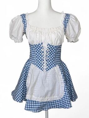 Leg Avenue Gingham Dorothy Oktoberfest Milkmaid Bavarian Costume Halloween Small